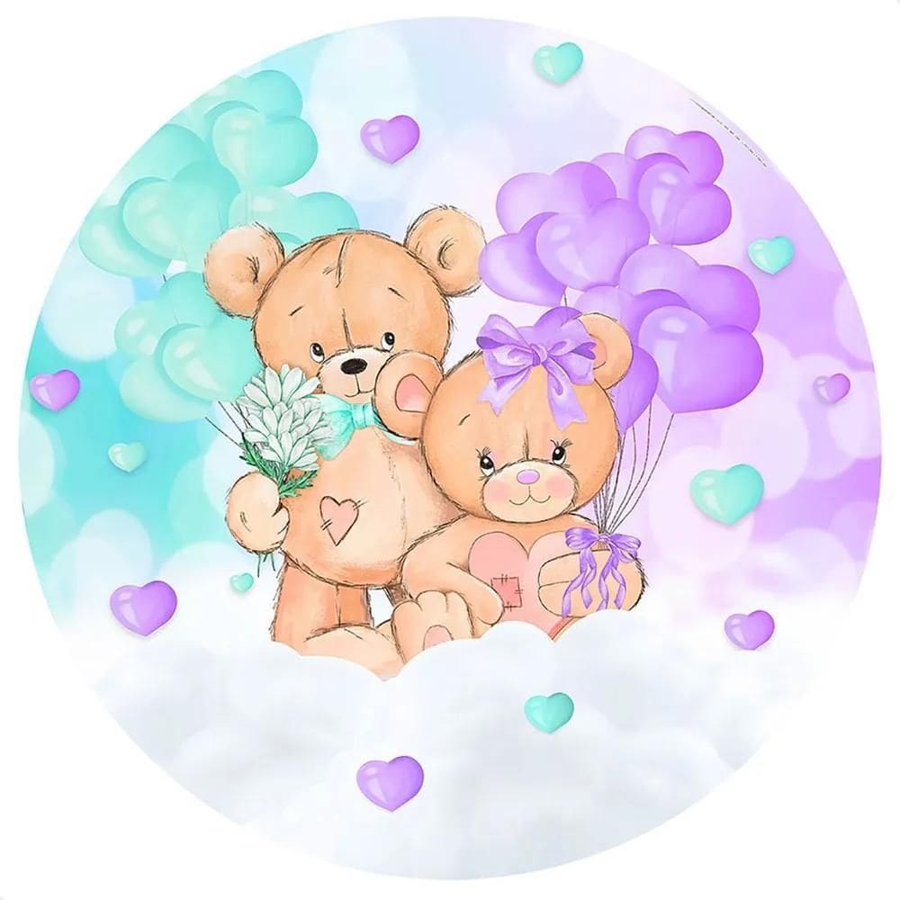 Painel Redondo Sublimado 1,5M Festa Tecido E - Chá Revelação