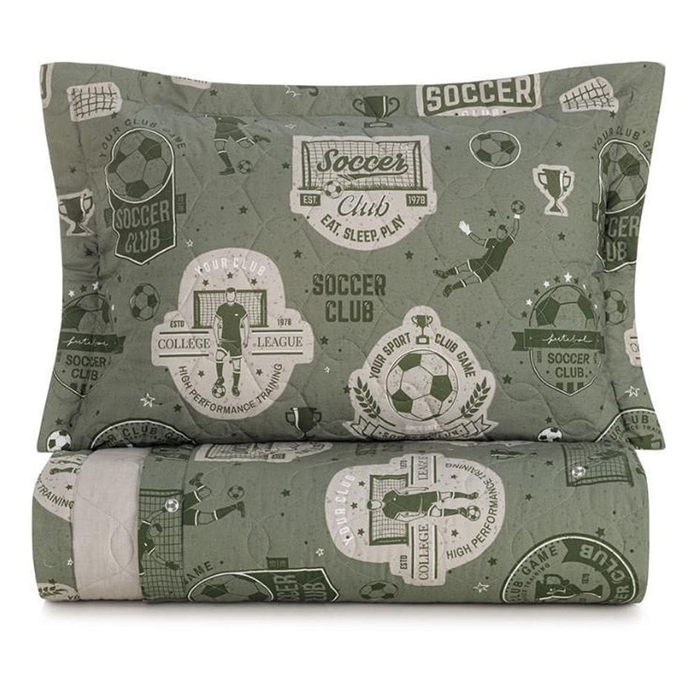 Jogo De Colcha Solteiro Infantil Futebol 200 Fios Karsten