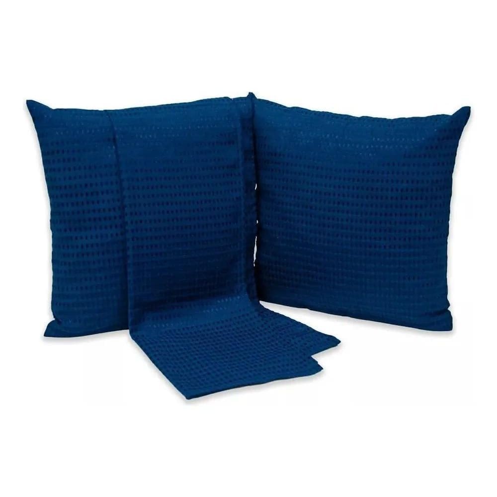 2X Kit Peseira Casal Queen 3 Peças Com Almofadas Lisas