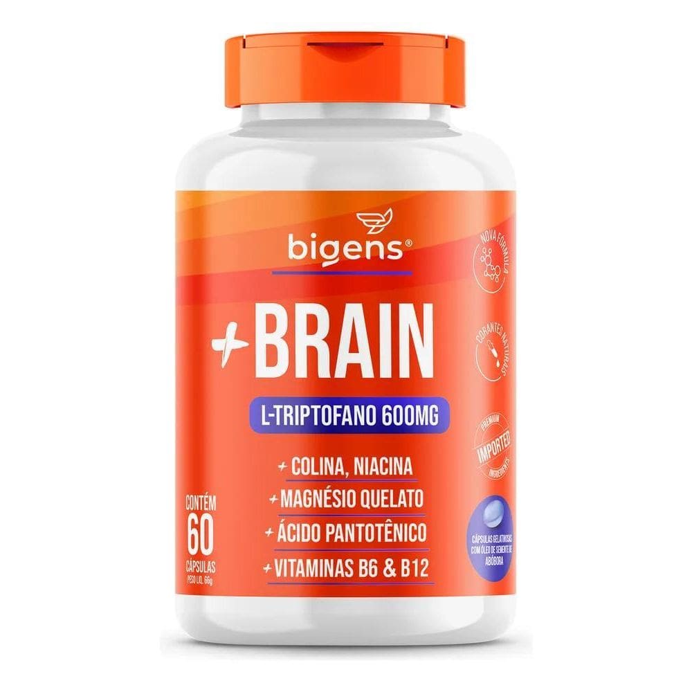 2X + Brain, Triptofano 600Mg, 60Cps Colina Relax, Foco, Bige