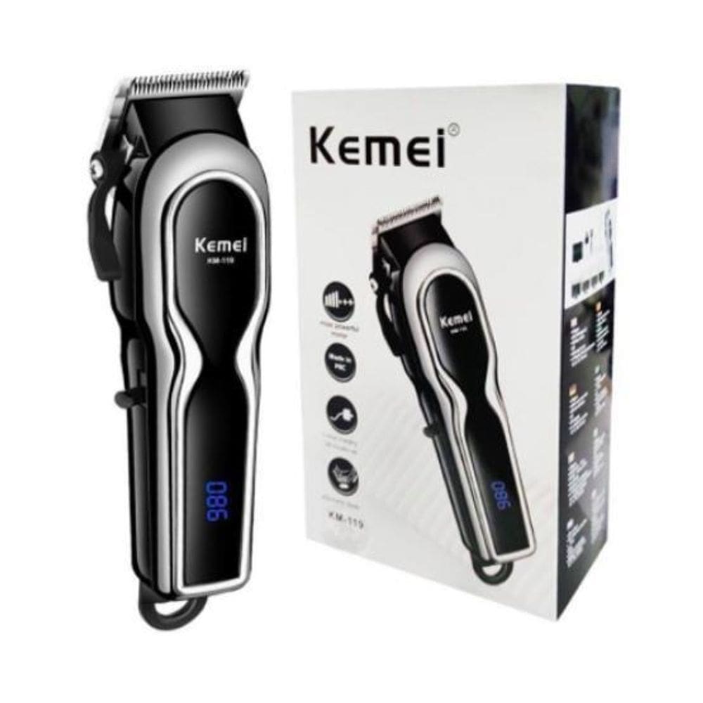 Kemei Km119 Cortador De Cabelo Digital Led