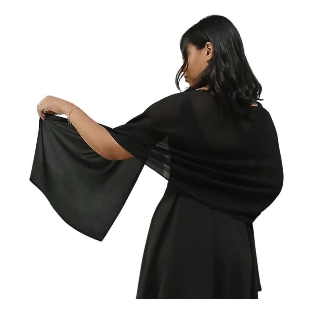 2X Echarpe Lenço Preto Festa Casamento