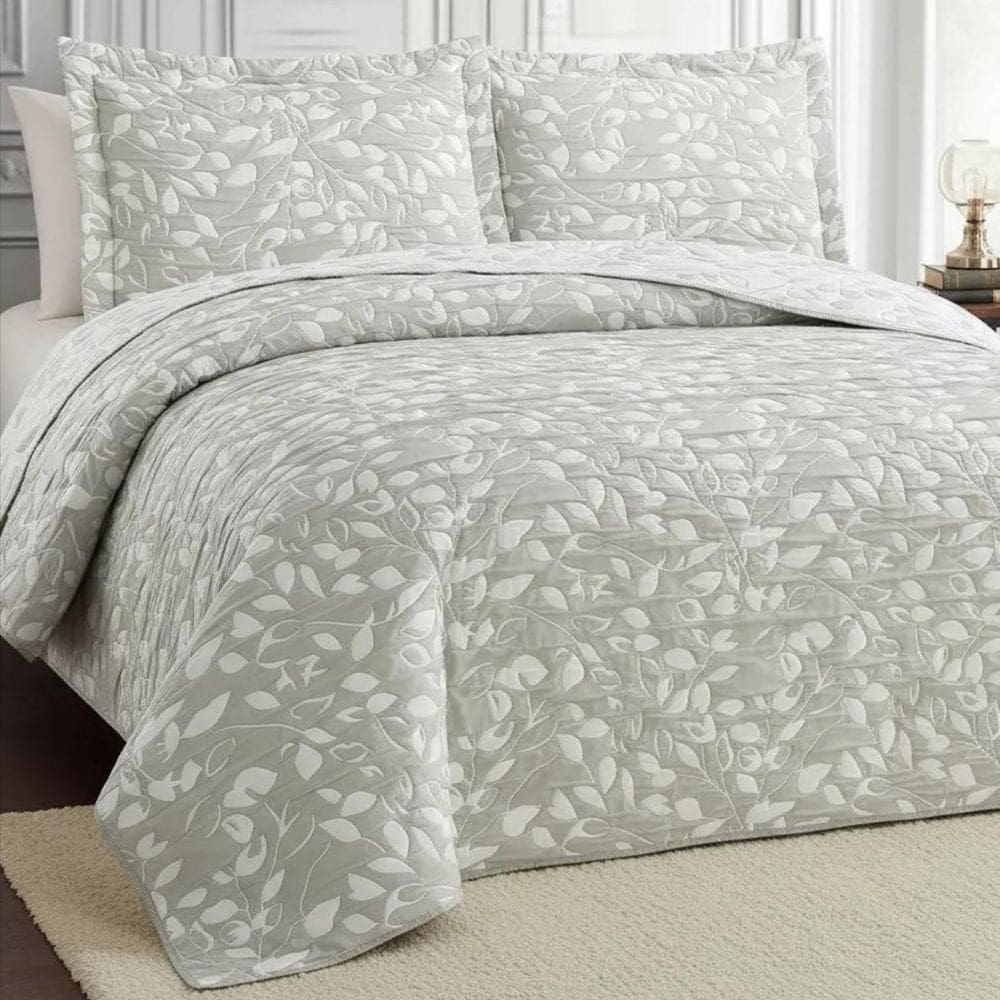 Cobre Leito Queen Size Algodão Lauryn Bordado Super Luxuoso