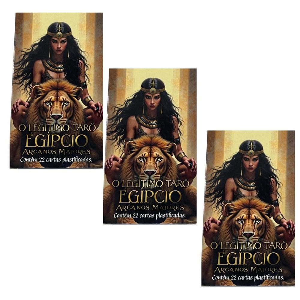 Kit 3 Tradicional Tarô Egípcio Arcanos Maiores 22 Cartas