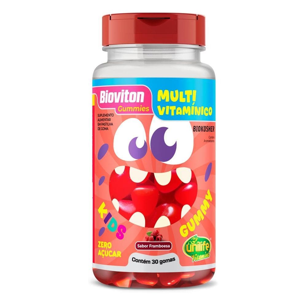 Gummy Kids Multivitamínico Unilife 30 Gomas Framboesa