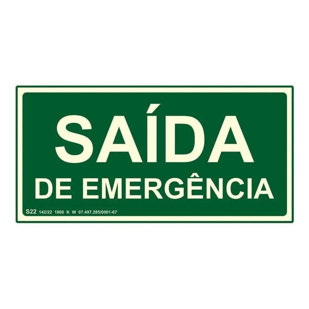 2X Placa De Sinalização Saída De Emergência Fotoluminescente
