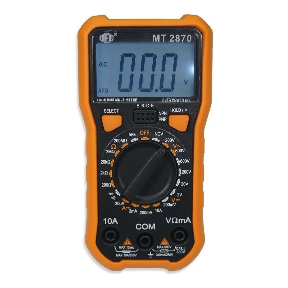 2X Multímetro Digital Afr Mt- 2870 True Rms E Ncv