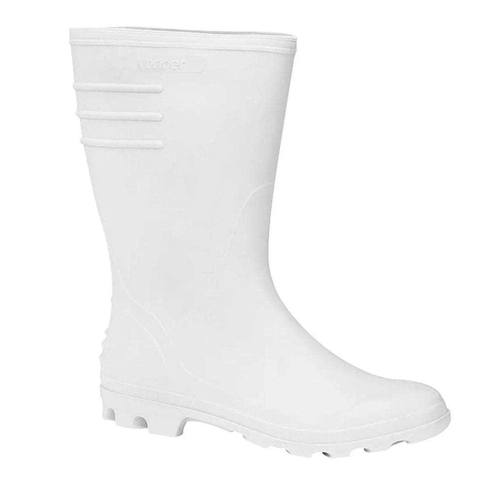Bota Pvc Galocha Borracha Branca Antiderrapante Faxina Forro