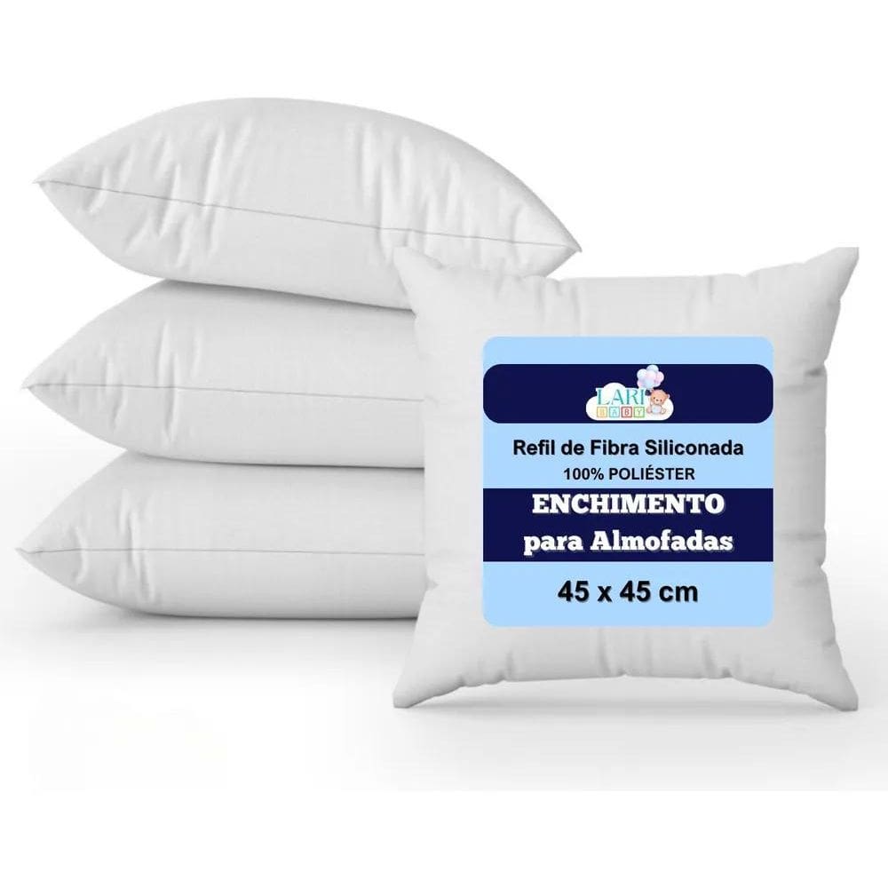 2X Kit 4 Refil Almofada 45 X 45 Cm Enchimento Antialérgico B