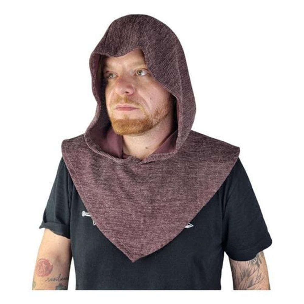 Gorro Medieval Em Malha Canelada Vermelha Proteção Busto