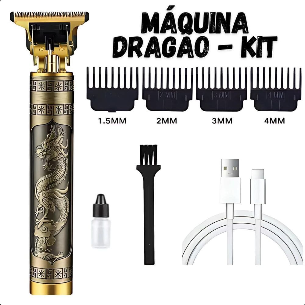 Máquina Acabamento Cabelo E Barba - Sem Fio, Cor Dourado