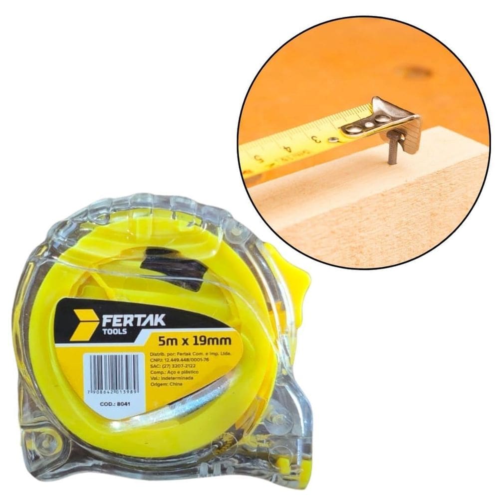 Trena Transparente 5Mx19Mm Com Presilha Para Cinto E Alça