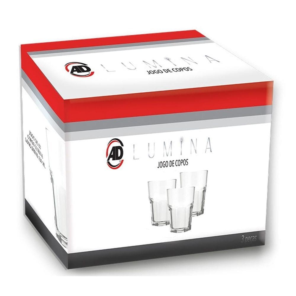 Kit 3 Copos Long Drink Lumina 410Ml Ideal Para Drink E Festa