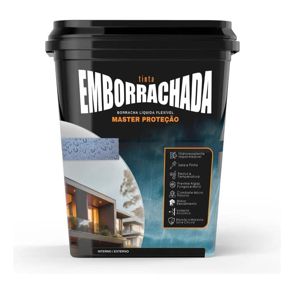 2X Tinta Emborrachada Masterfix 4Kg Impermeável Flexível Aca