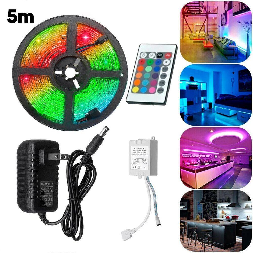 Fita Led Rgb 5M Brilho Colorido Neon Digital Fonte 110V/220V