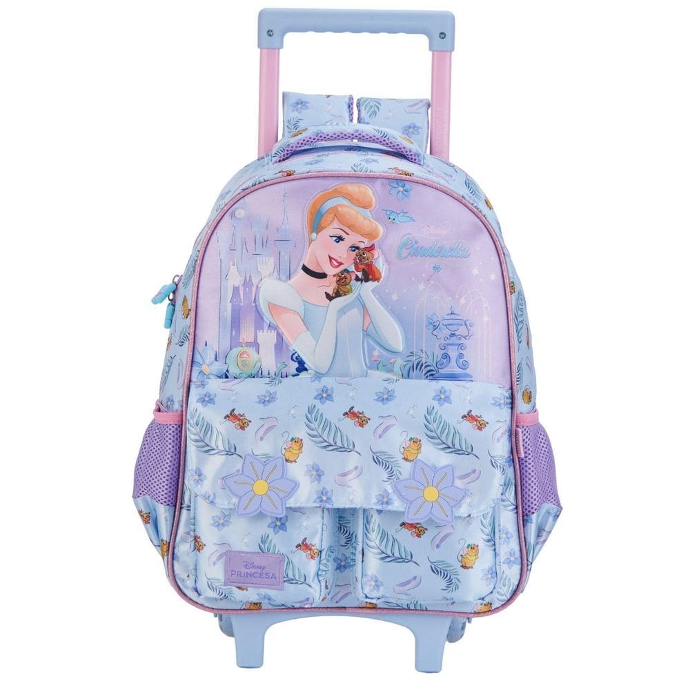 Mochila Escolar Rodas E Alças Princesa Cinderella 14738