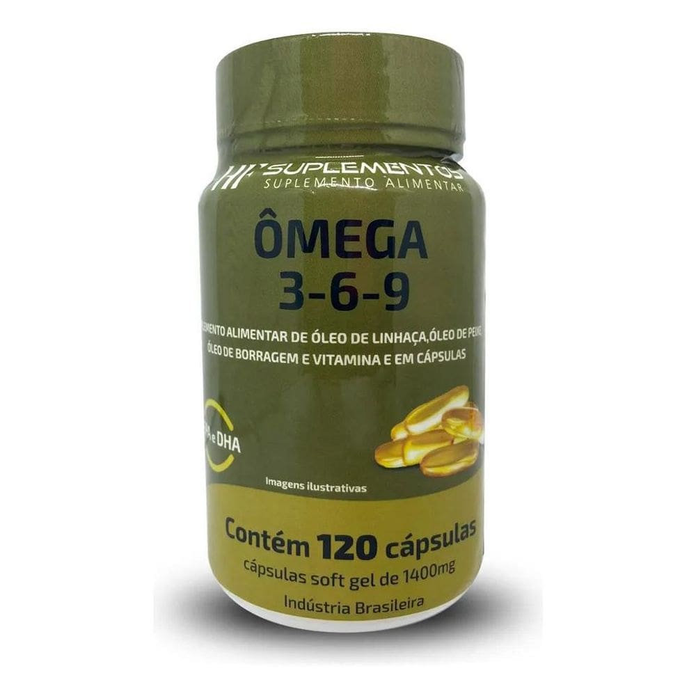 2X Ômega 3 6 9 Peixe Linhaça Borragem 120Caps Hf Suplements