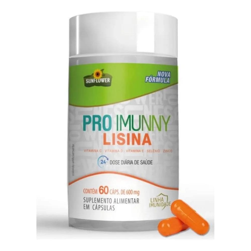2X Pro Imunny L-Lisina 600Mg 60 Cápsulas Imunidade Sunflower