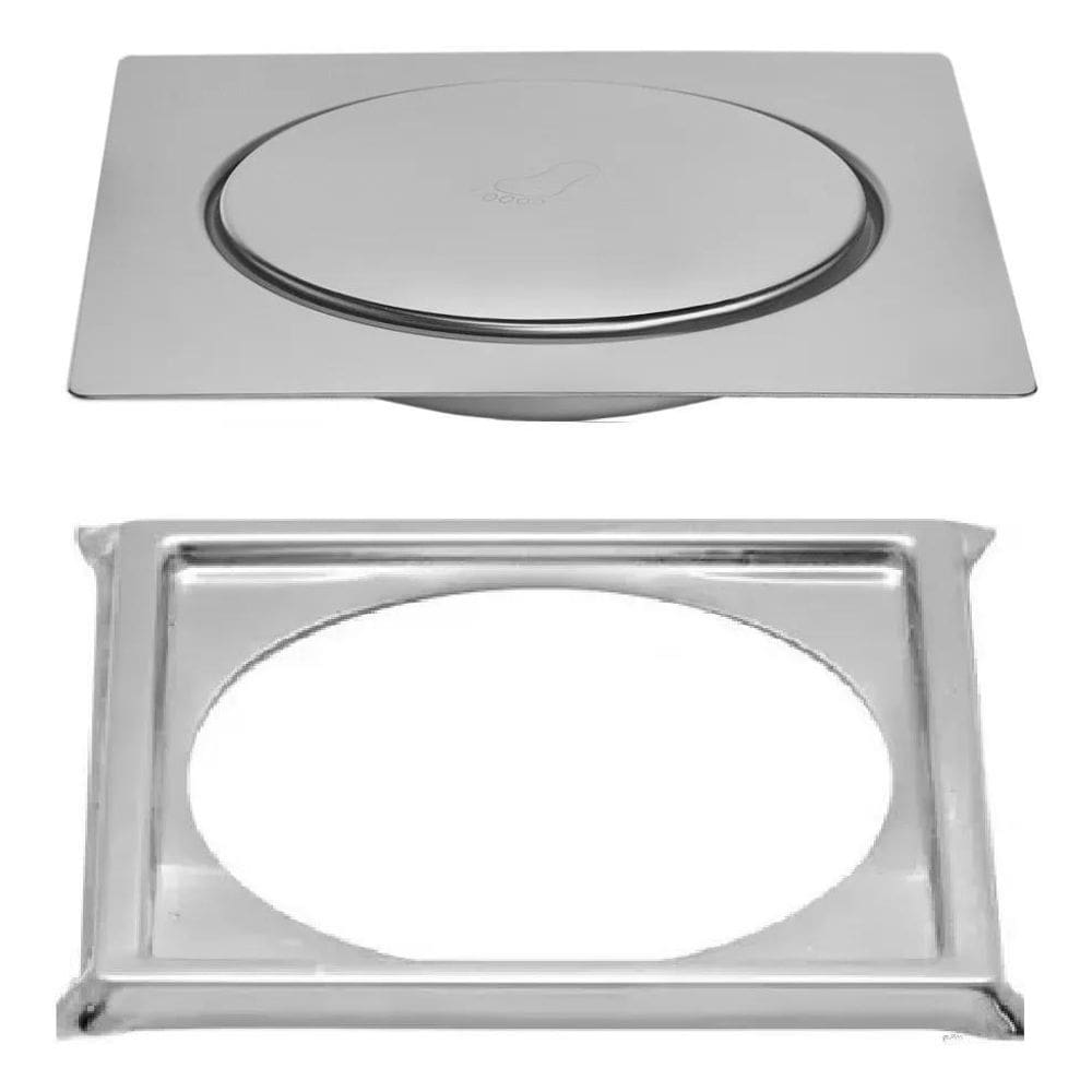 2X Ralo Click Inteligente Em Inox 15X15 Cm + Porta Grelha