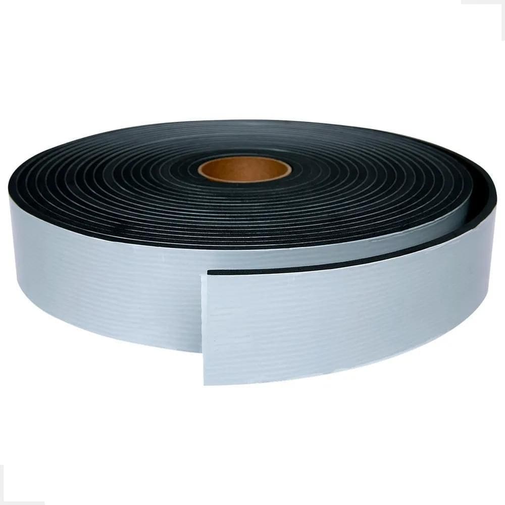 2X Fita De Eva Vedação Preto 5Mmx 50Mmx10Mts Adesivo 1 Lado