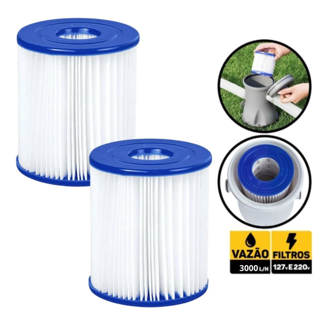 Kit 2 Refil Filtro Bomba Piscina Mor 3.600L /Hora 110V/220V
