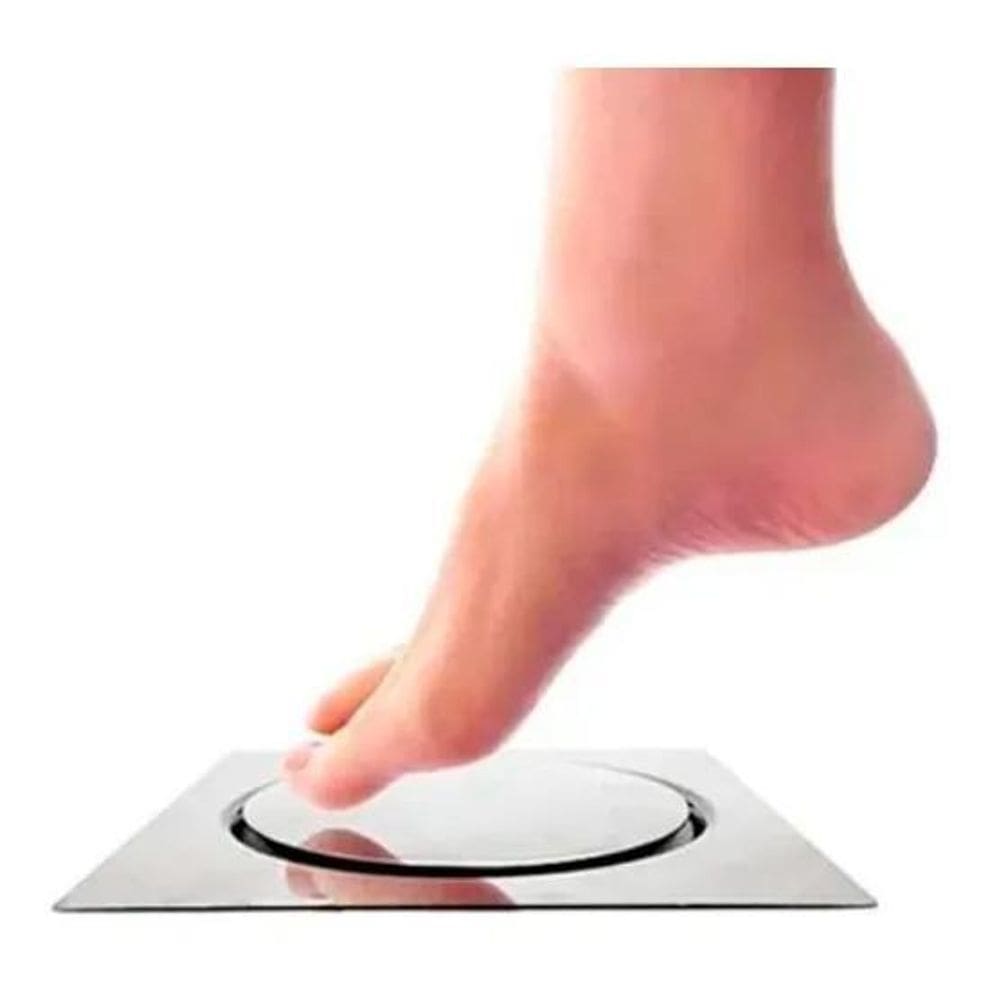 2X Ralo Inteligente Click Para Banheiro 10Cm X 10Cm Aço Inox