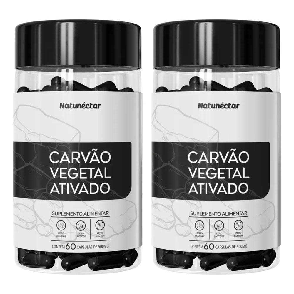 2X Kit 2 - Carvão Vegetal Ativado 60 Cápsula - Natunéctar Sa