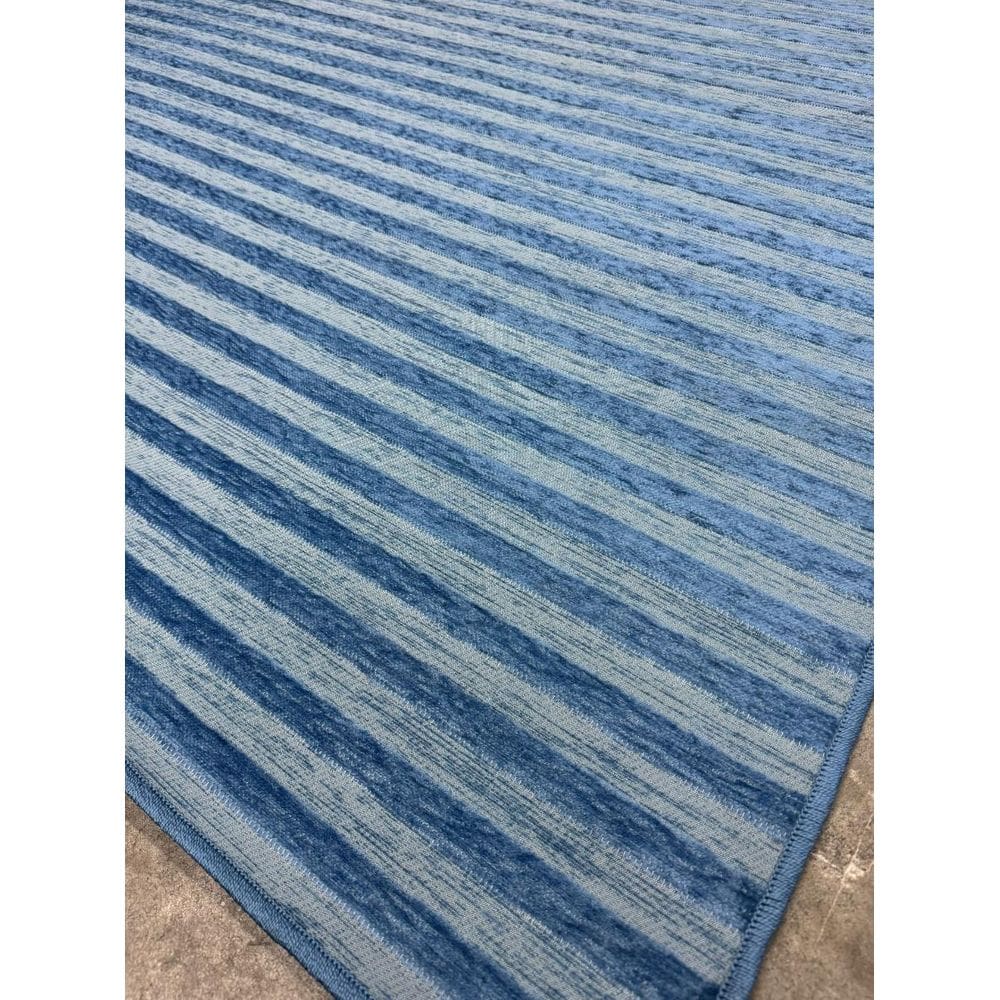 Tapete Sala Listrado 300X500 Cm Alto Relevo Azul Royal 3X5 M