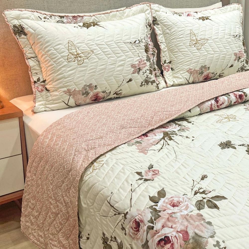 Conjunto Casal King Size Juliette 100% Algodão Toque Super