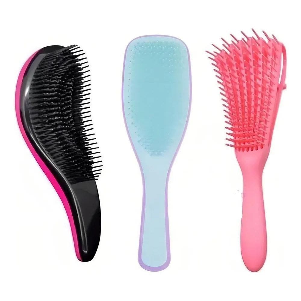 2X Kit 3 Escovas Polvo + Escova Raquete + Escova Mágica Sort