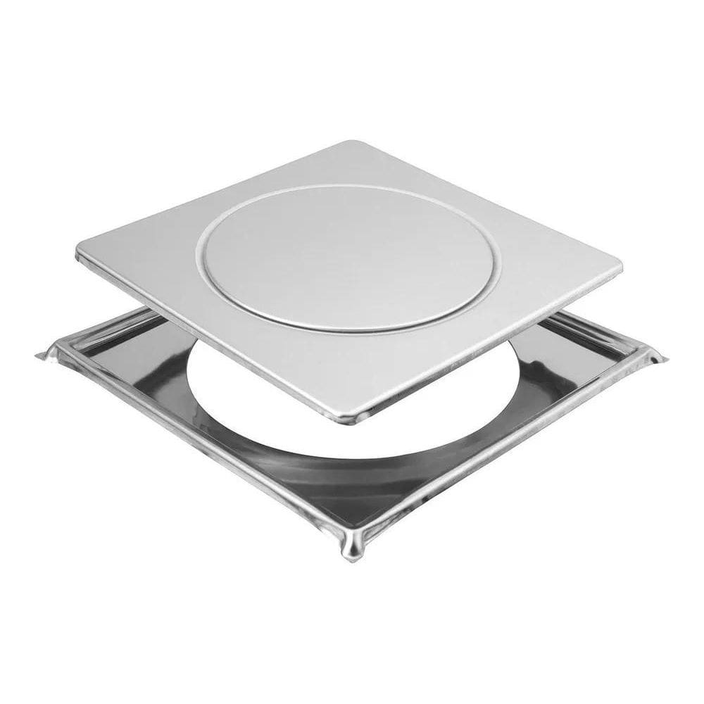 2X Ralo Click 15X15 Com Porta Grelhas Cromado Para Banheiro