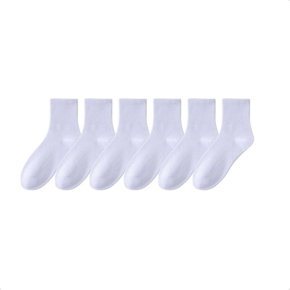 Kit 6 Pares De Meias Cano Médio Cor Cinza - Tamanho 38-44