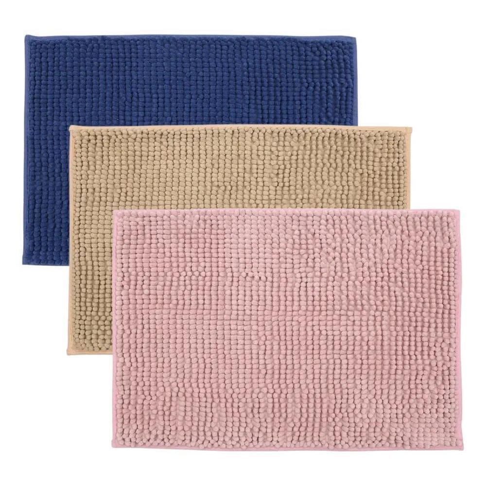 2X Kit 3 Tapetes De Banheiro Microfibra Bolinha Macio Seca P