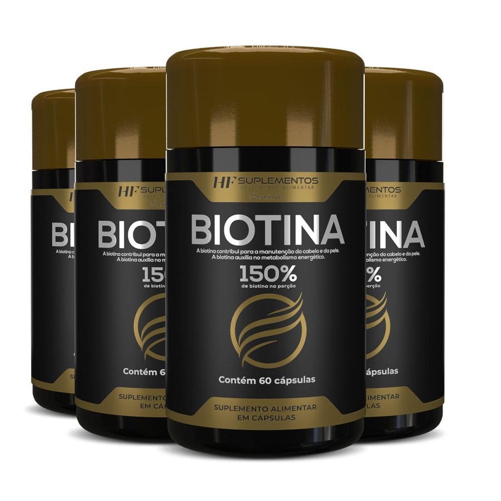 4X Biotina 150% Premium 60Caps Hf Suplementos