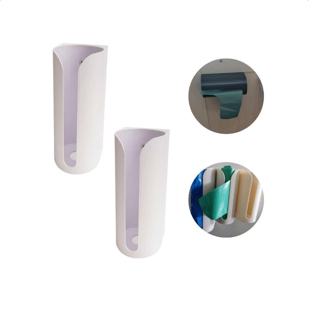 Kit 2 Suporte De Saco De Lixo De Parede Cozinha Dispensador
