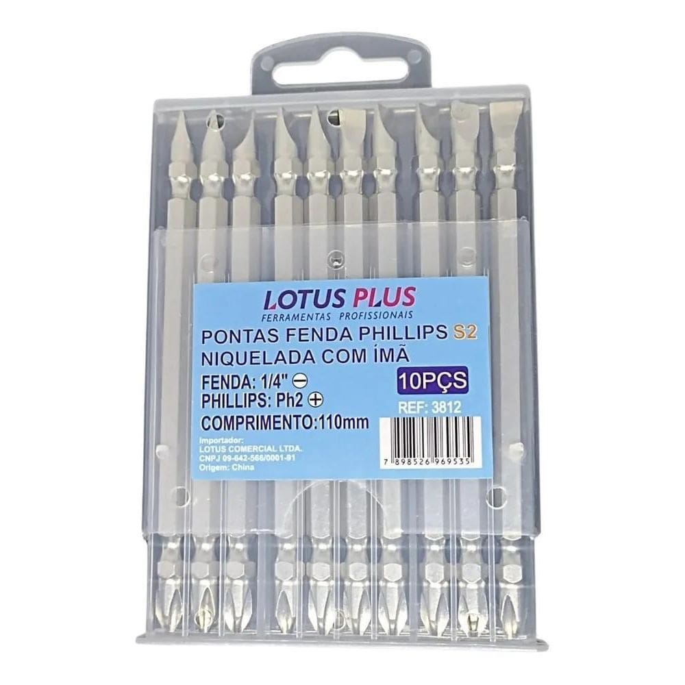 2X Bits Ponteira Dupla Parafusadeira Philips Fenda 110Mm Com