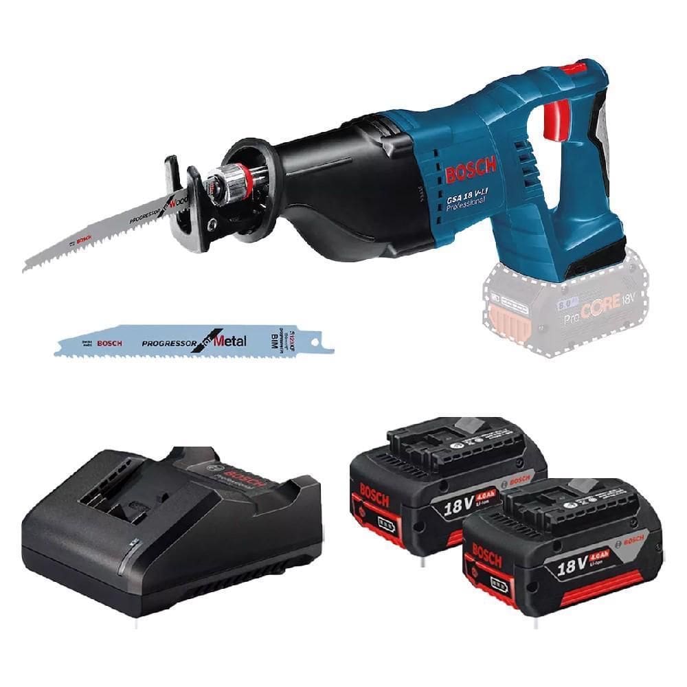 Serra Sabre 18V Brushless Carregador 2 Bat. Gsa 185-Li Bosch