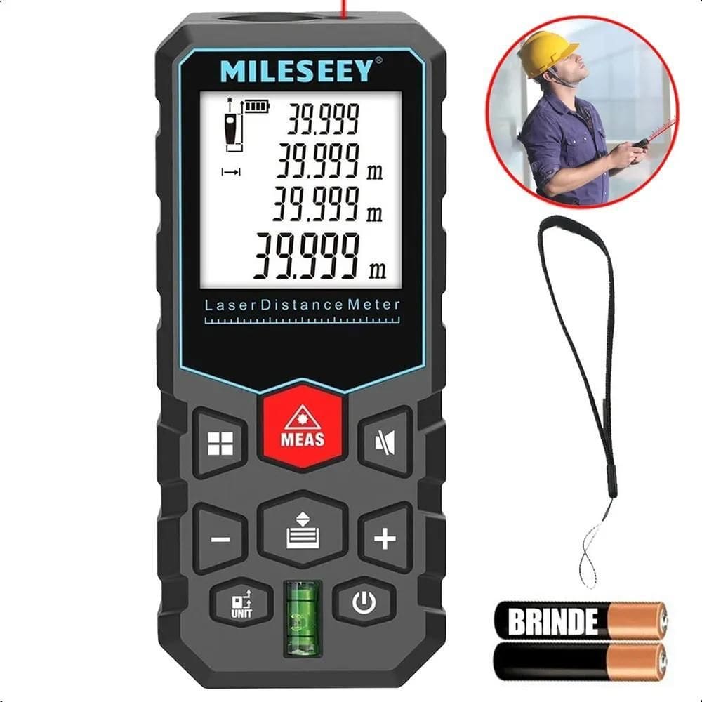 2X Trena Digital Laser Até 40 Metros Com Nível Alta Precisão