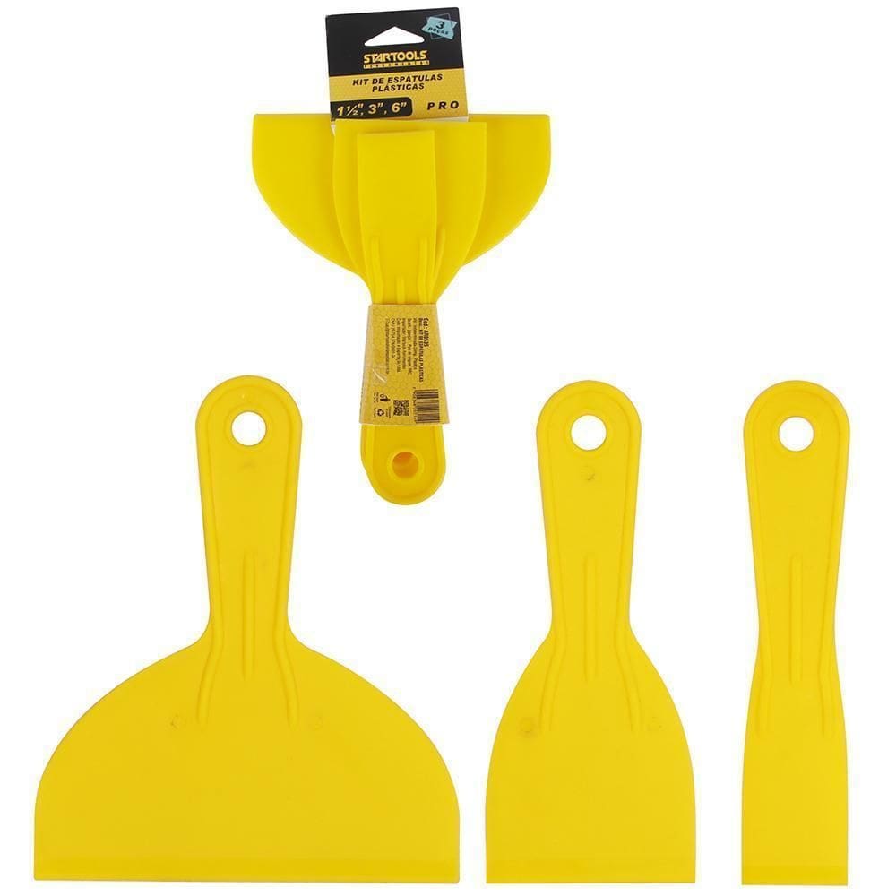 Espatula Plastico Pintura Amarelo Pro 3 Pecas 1 / 3/6`` 18Cm