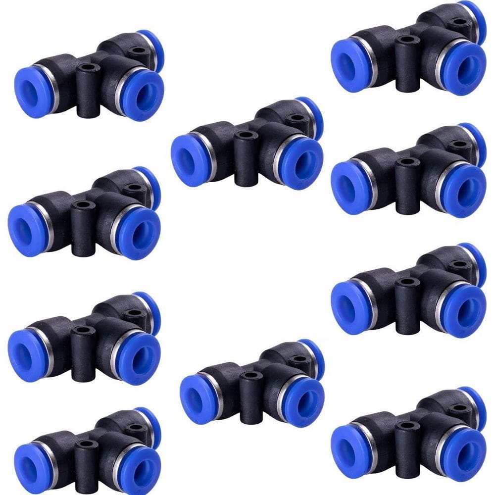 Kit 10 Peças Conexão Pneumática União Em T 8Mm Tee