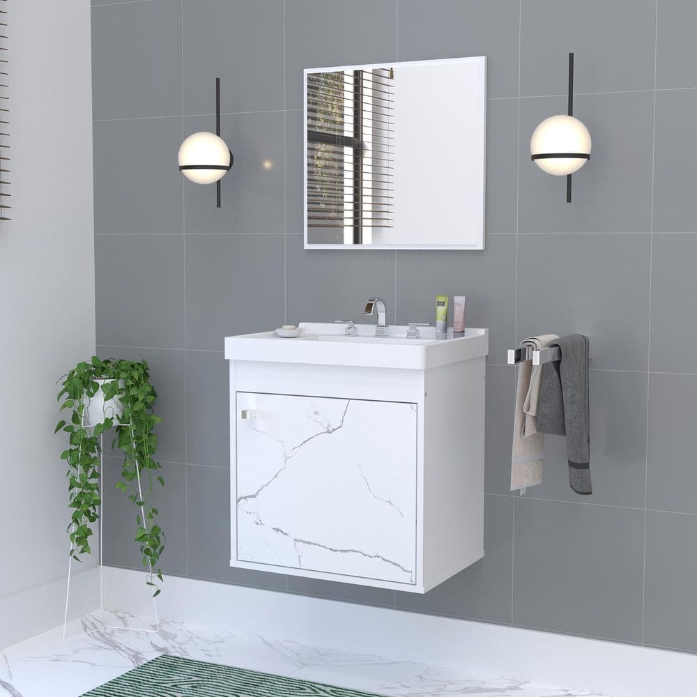 Kit Gabinete Banheiro Em Mdf Com Espelheira - Veneto