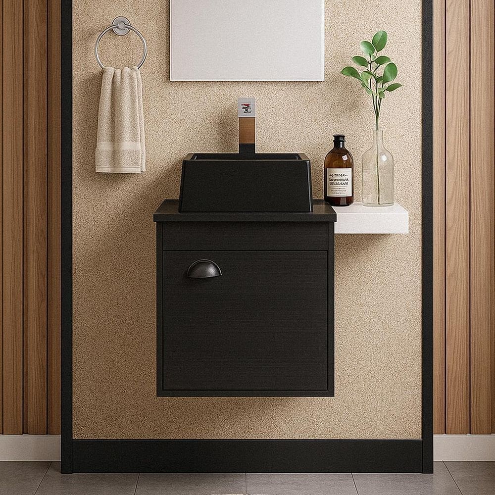 Gabinete Armário Para Banheiro 40Cm Mdf Com Cuba - Perugia