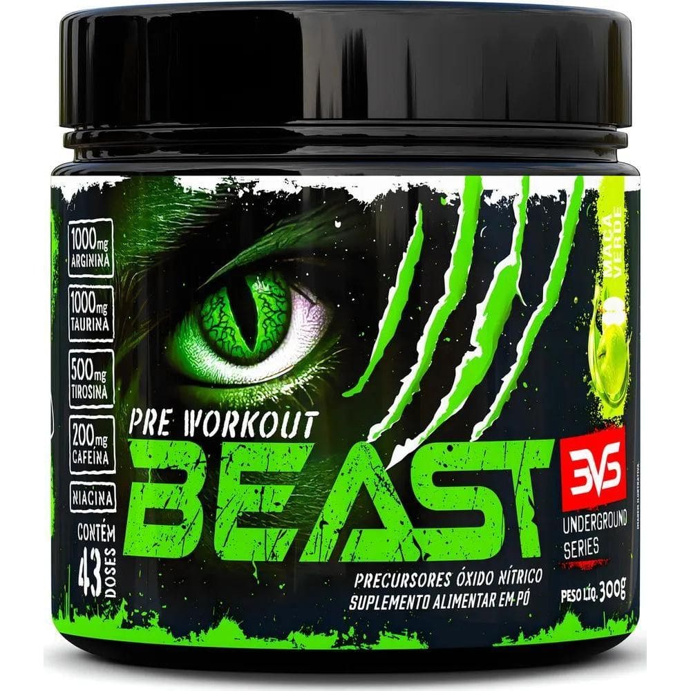 2X Pré-Treino Beast 300G Sabor: Maçã Verde - Ultra Concentra
