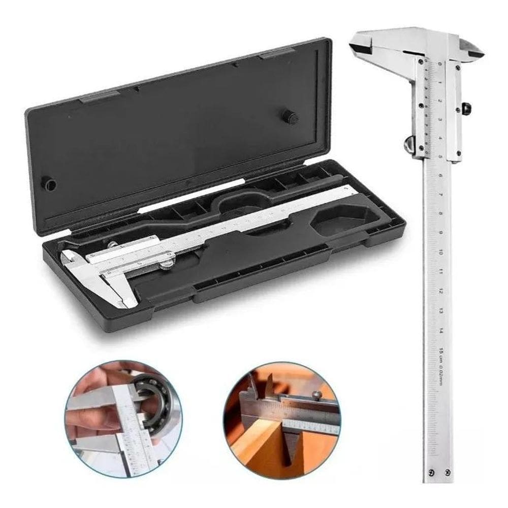 2X Paquimetro Analogico 150Mm Aco Inox Manual Universal