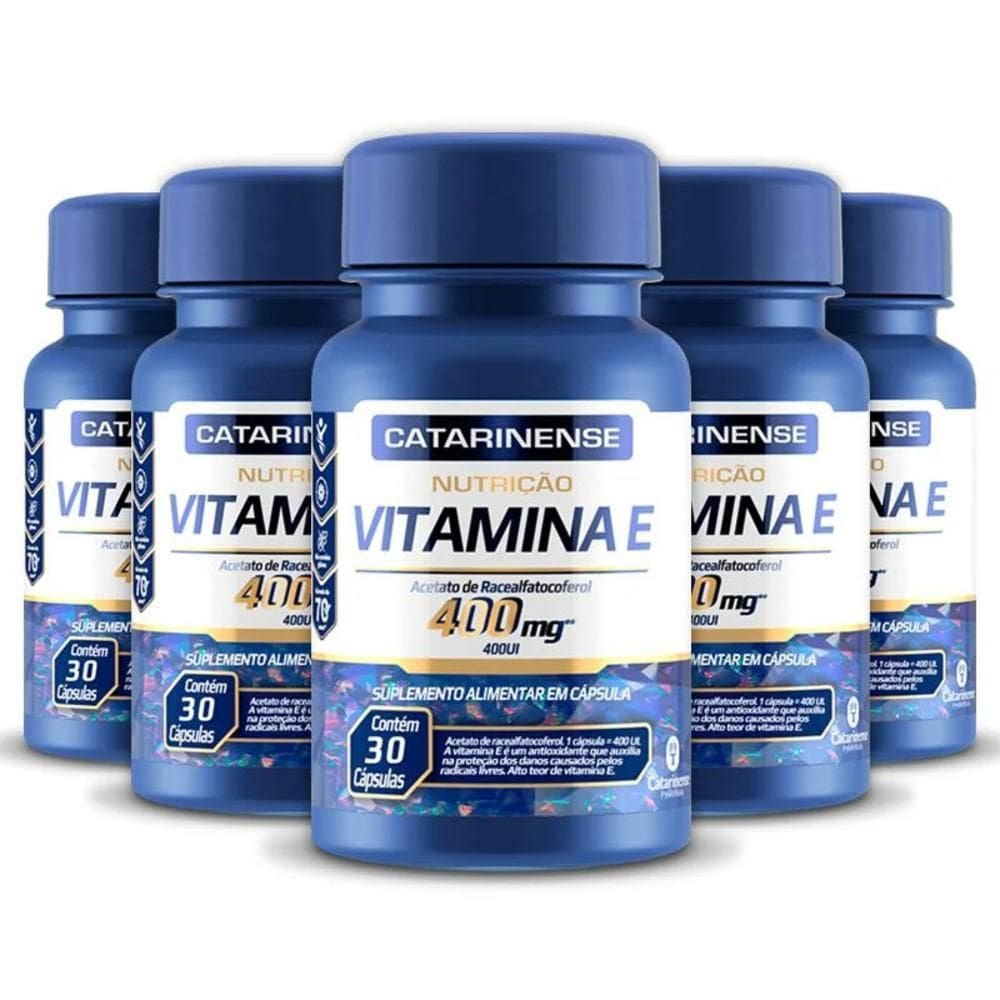 Kit 5 Vitamina E 400Mg Catarinense 30 Cápsulas