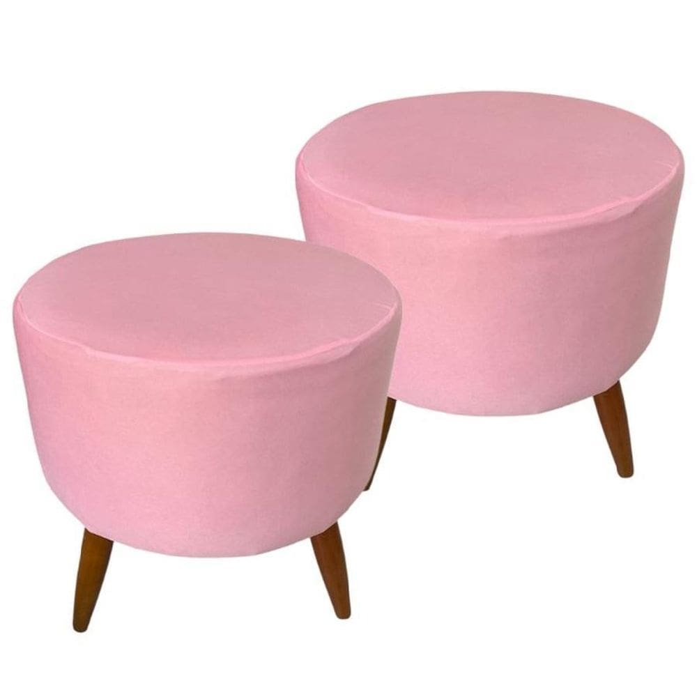 Kit 2 Capas Para Puff Redondo Pé Palito Malha Com Elástico