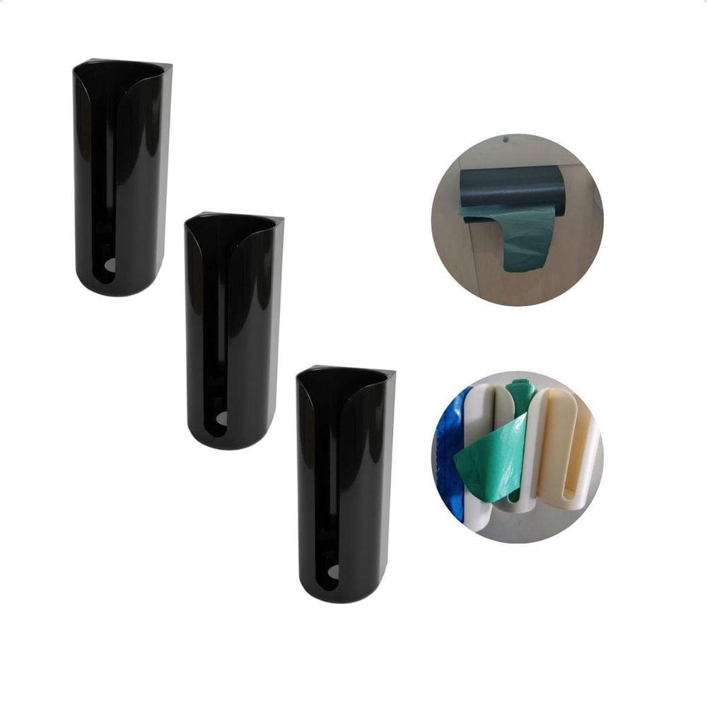 Kit 3 Suporte De Saco De Lixo De Parede Cozinha Dispensador