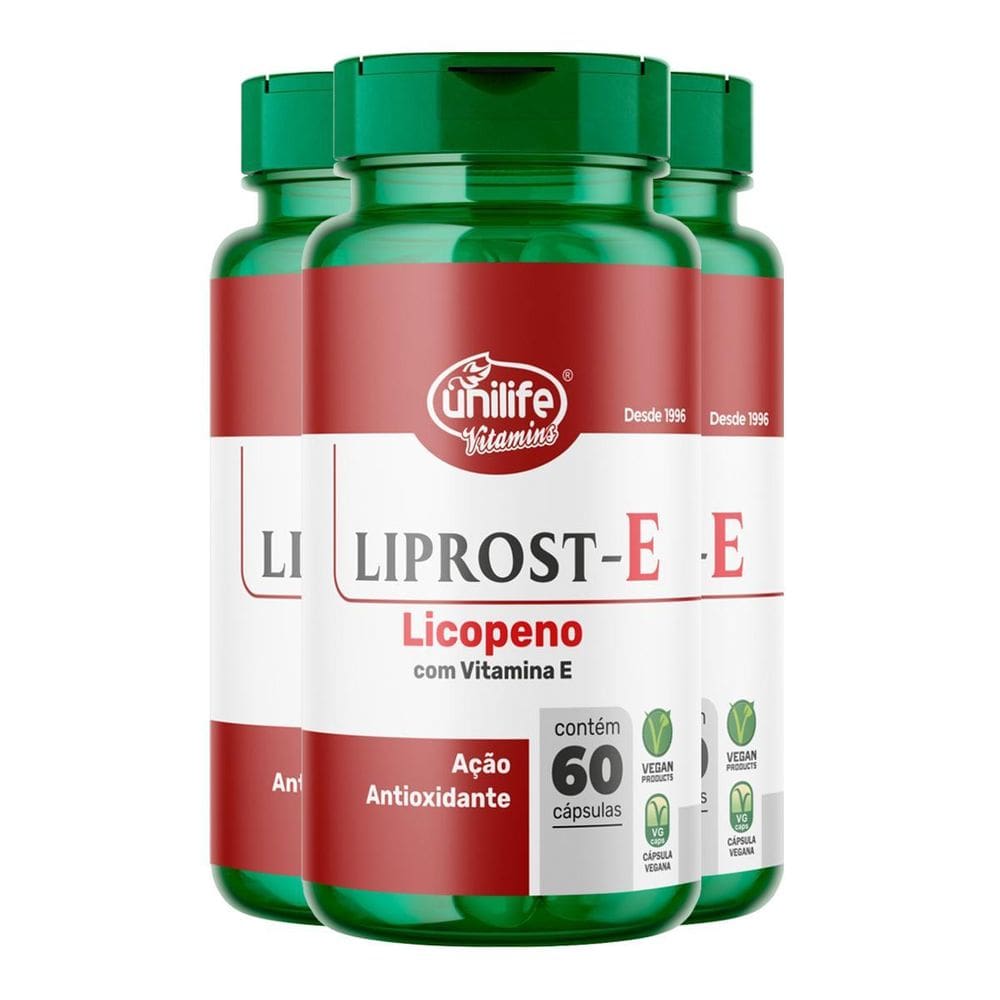 Kit 3 Liprost E Licopeno Com Vitamina E Unilife 60 Cápsulas