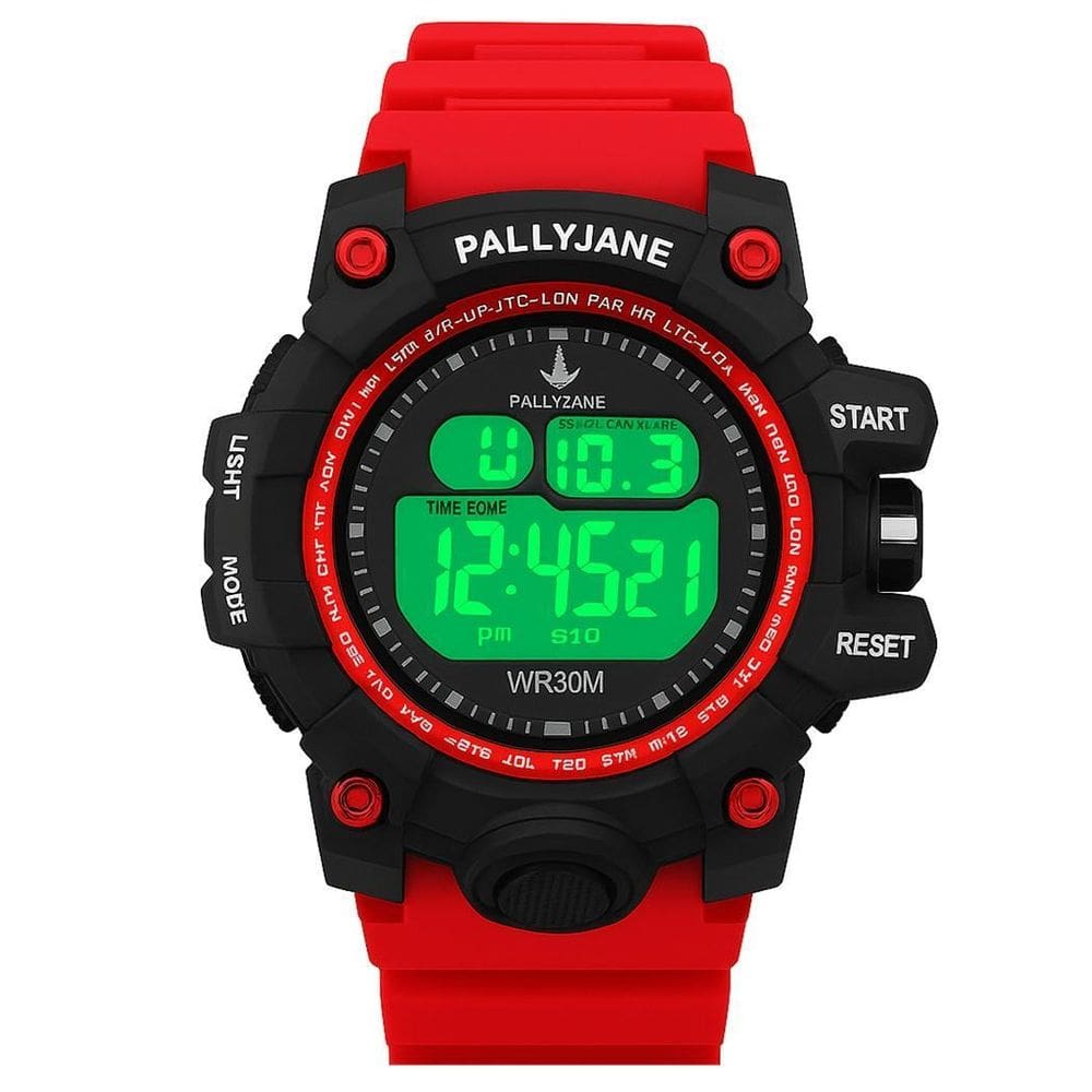 Relógio Militar Vermelho Masculino Resistente Moderno 2025