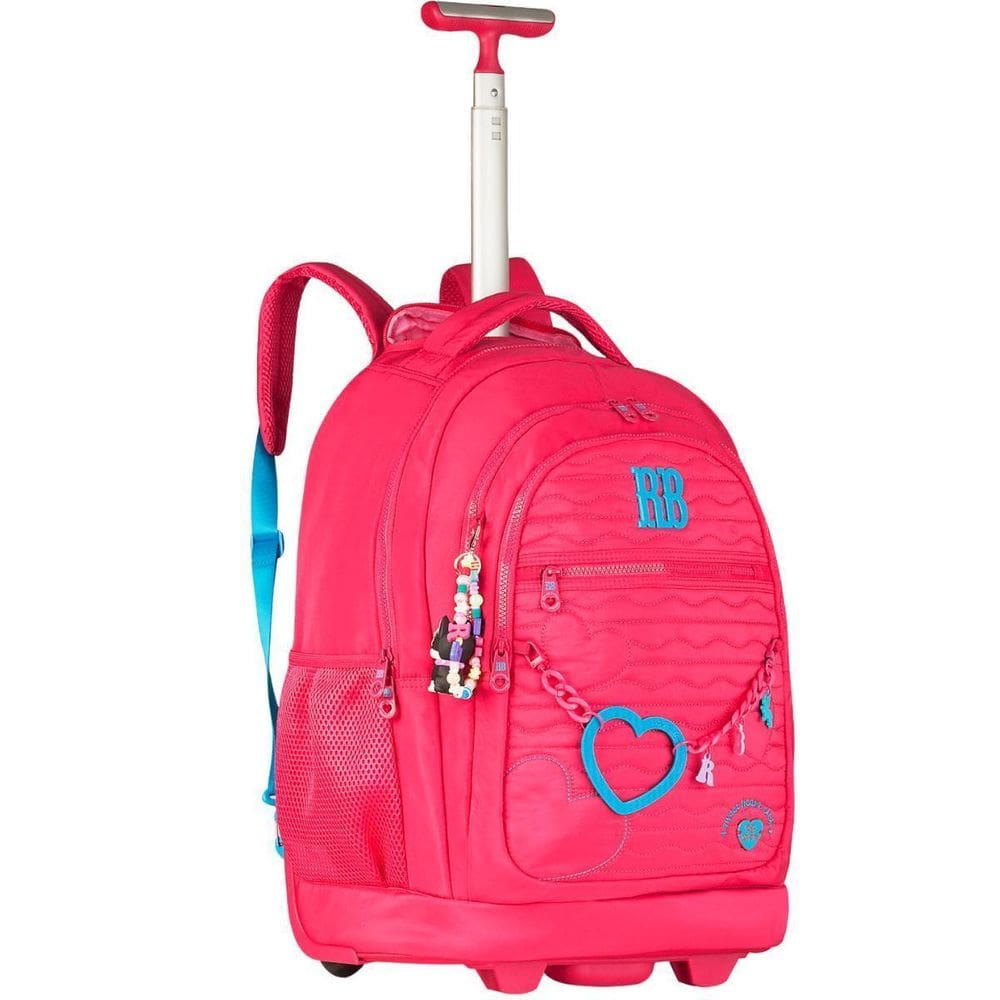 Mochila Rebecca Bonbon Rodinhas Juvenil Escolar Mala Rosa